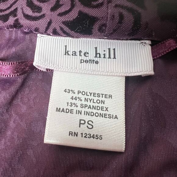 Velvet Burnout Cardigan Jacket Top Petite Small Purple Witchy Whimsigoth Sheer - Picture 8 of 8